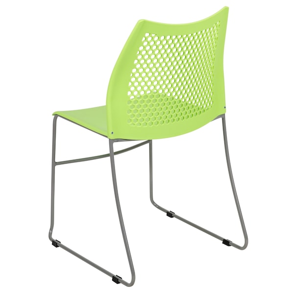 Flash Furniture Green Plastic Stack Chair - RUT-498A-GN-GG