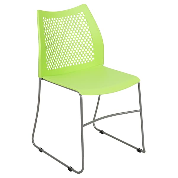 Flash Furniture Green Plastic Stack Chair - RUT-498A-GN-GG