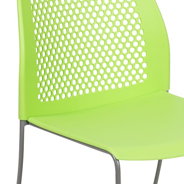 Flash Furniture Green Plastic Stack Chair - RUT-498A-GN-GG