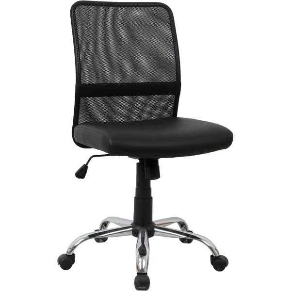 Global Industrial Mesh Back Task Chair With Mid Back, Synthetic Leather, Black - 695722