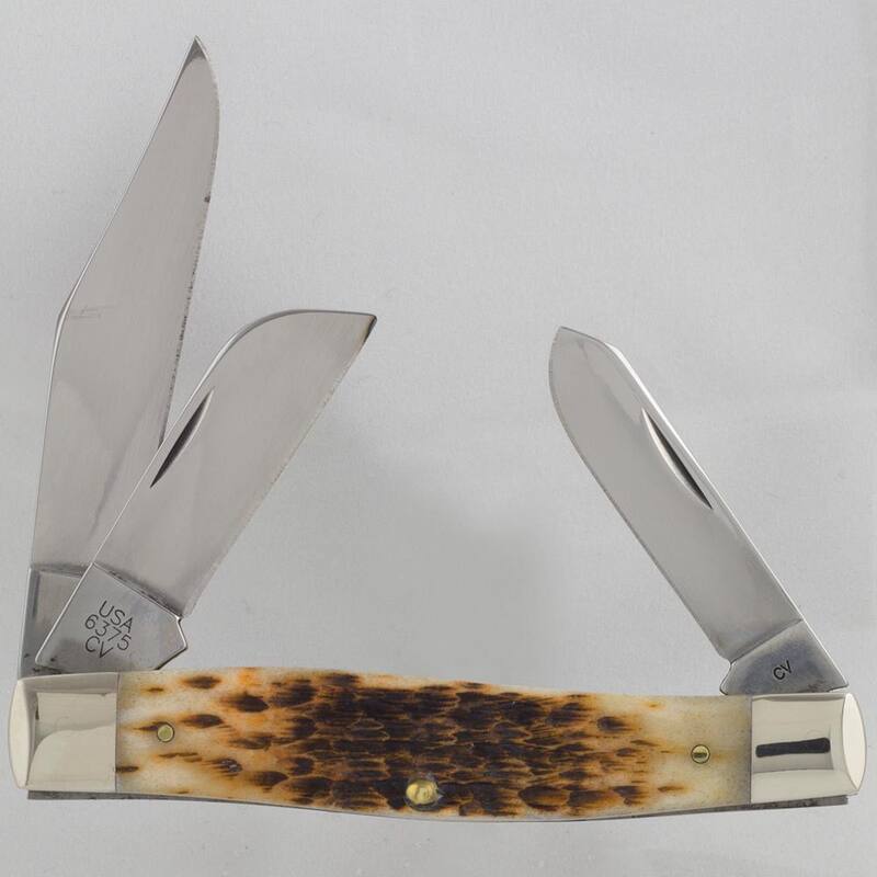 W.R. Case and Sons Cutlery Co. Amber Bone Large Stockman Pocket Knife - FI00204
