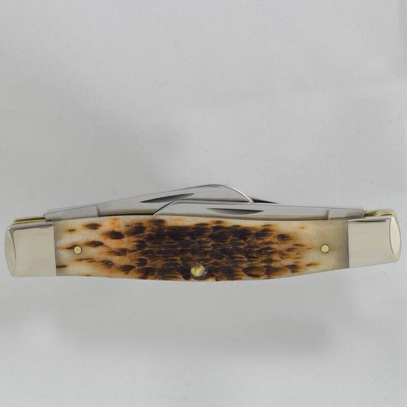 W.R. Case and Sons Cutlery Co. Amber Bone Large Stockman Pocket Knife - FI00204