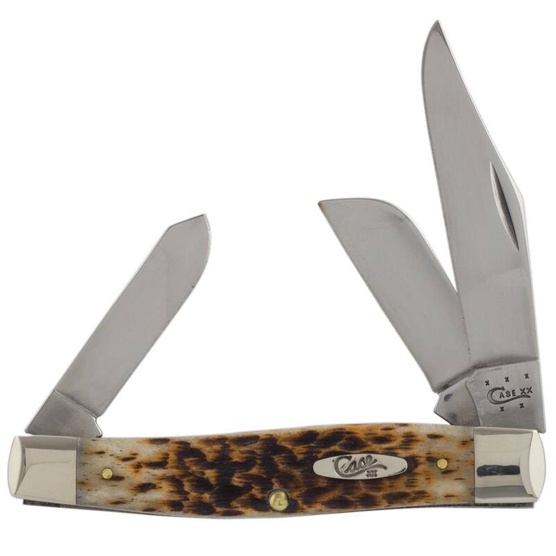 W.R. Case and Sons Cutlery Co. Amber Bone Large Stockman Pocket Knife - FI00204