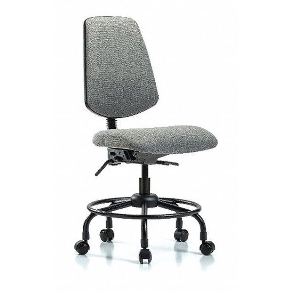 Blue Ridge Ergonomics Desk Chair Fab Desk Chair, Med, Bk, RT, Casters, Gry, No Arms, 21" to 26" Height, Fabric, Grey - BR-FDHCH-MB-RT-T0-A0-RC-F44