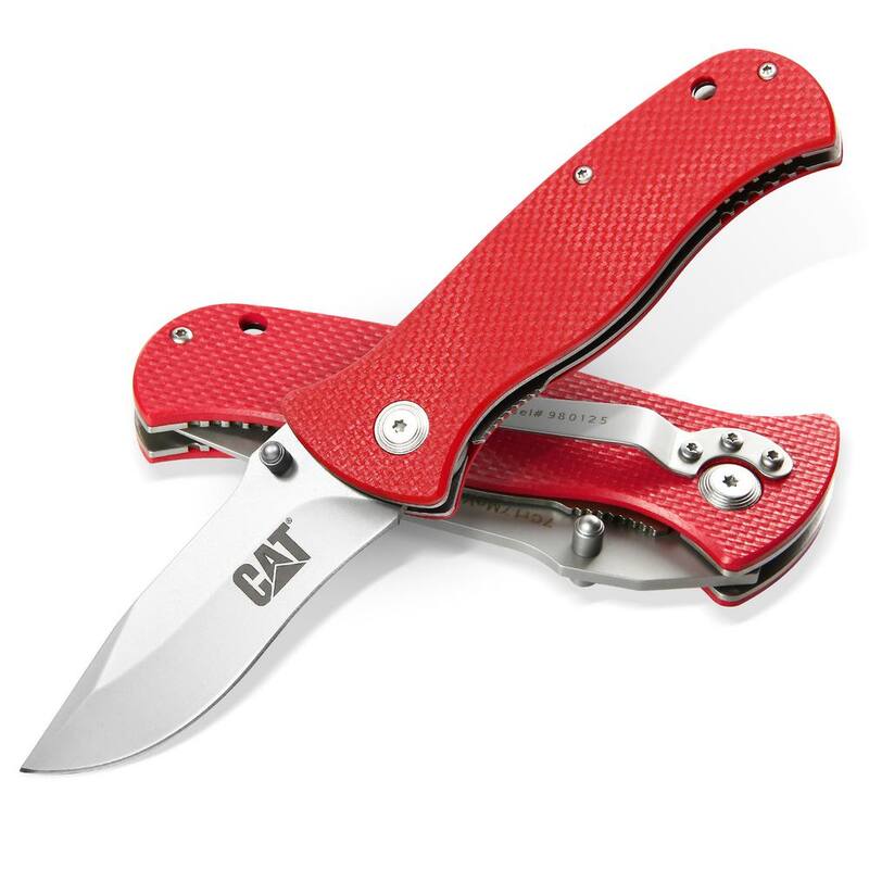 CAT 3 in. Stainless Steel Straight Edge Drop Point Folding Knife - 980125