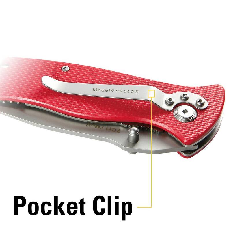 CAT 3 in. Stainless Steel Straight Edge Drop Point Folding Knife - 980125