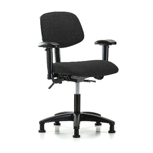 Blue Ridge Ergonomics Desk Chair Desk Chair, Fabric, AA Glides, Blk, Adjustable Arms, 19" to 24" Height, Fabric, Black - BR-FDHCH-RG-T0-A1-RG-F42