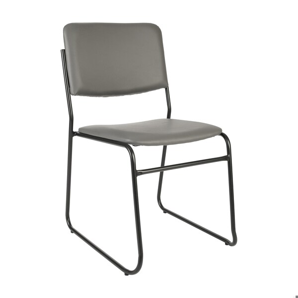 Flash Furniture HERCULES 500 lb. Capacity High Density Gray Vinyl Stacking Chair with Sled Base - XU-8700-GRY-B-VYL-30-GG