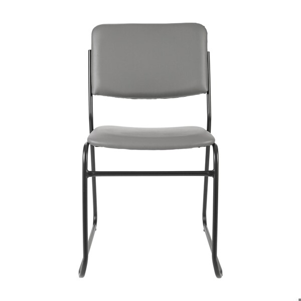 Flash Furniture HERCULES 500 lb. Capacity High Density Gray Vinyl Stacking Chair with Sled Base - XU-8700-GRY-B-VYL-30-GG