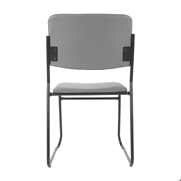 Flash Furniture HERCULES 500 lb. Capacity High Density Gray Vinyl Stacking Chair with Sled Base - XU-8700-GRY-B-VYL-30-GG