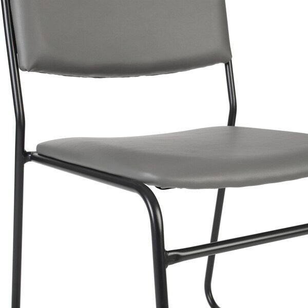 Flash Furniture HERCULES 500 lb. Capacity High Density Gray Vinyl Stacking Chair with Sled Base - XU-8700-GRY-B-VYL-30-GG