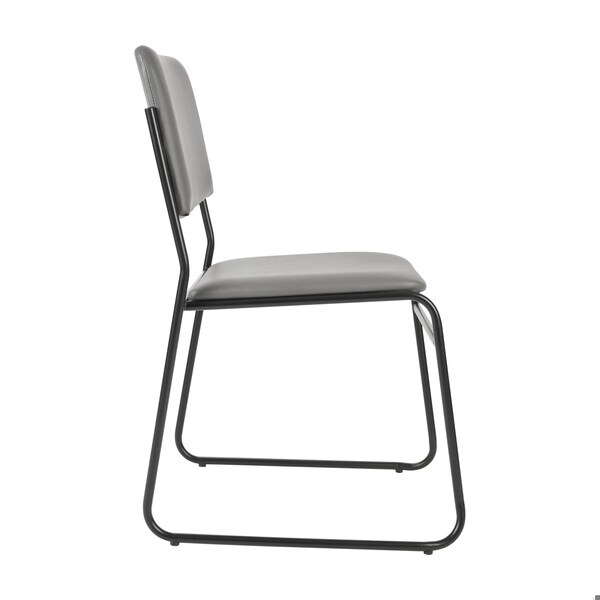 Flash Furniture HERCULES 500 lb. Capacity High Density Gray Vinyl Stacking Chair with Sled Base - XU-8700-GRY-B-VYL-30-GG