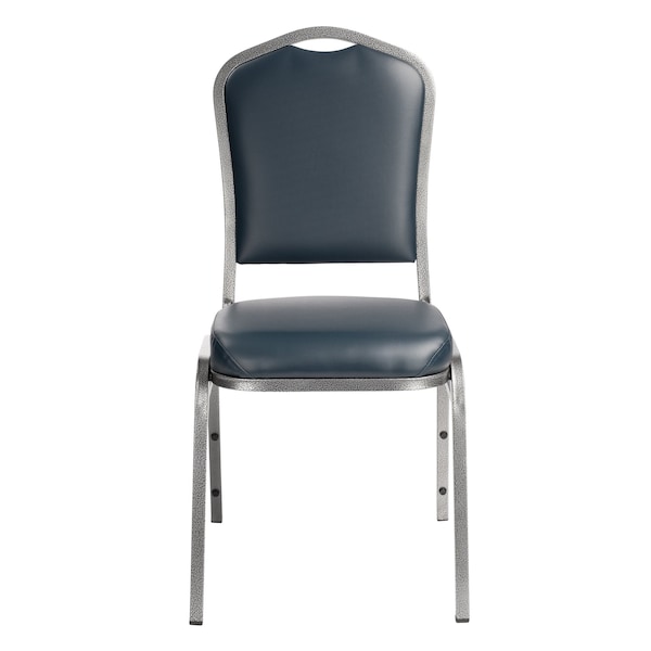 National Public Seating Deluxe Vinyl Upholstered Stack Chair, Midnight Blue - 9304-SV