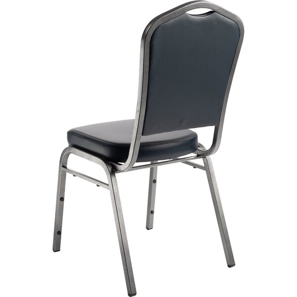 National Public Seating Deluxe Vinyl Upholstered Stack Chair, Midnight Blue - 9304-SV