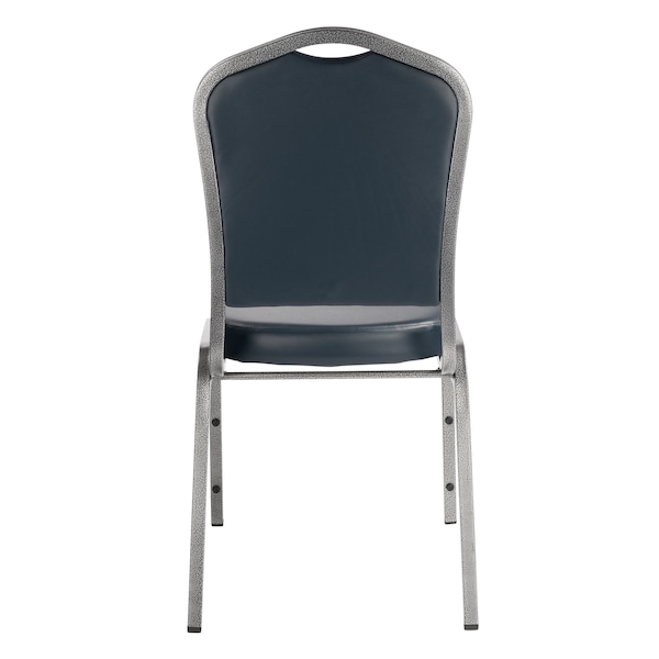 National Public Seating Deluxe Vinyl Upholstered Stack Chair, Midnight Blue - 9304-SV
