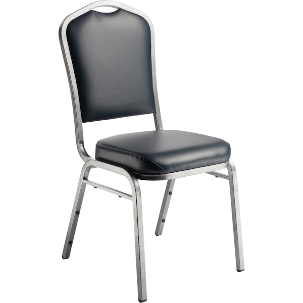 National Public Seating Deluxe Vinyl Upholstered Stack Chair, Midnight Blue - 9304-SV