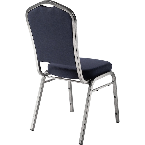 National Public Seating Deluxe Fabric Upholstered Stack Chair, Midnight Blue - 9354-SV