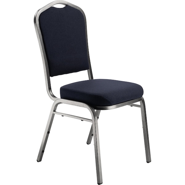 National Public Seating Deluxe Fabric Upholstered Stack Chair, Midnight Blue - 9354-SV