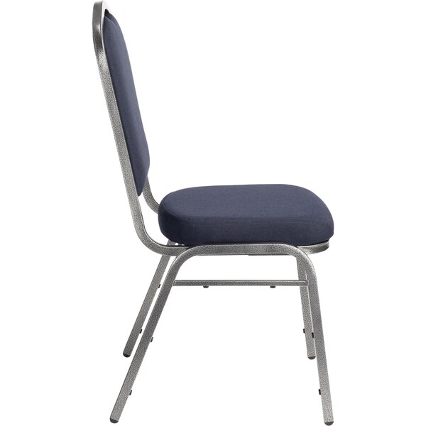National Public Seating Deluxe Fabric Upholstered Stack Chair, Midnight Blue - 9354-SV