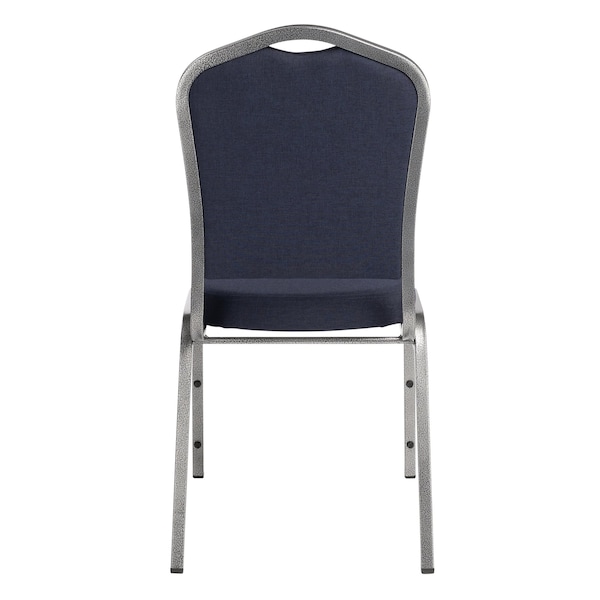 National Public Seating Deluxe Fabric Upholstered Stack Chair, Midnight Blue - 9354-SV