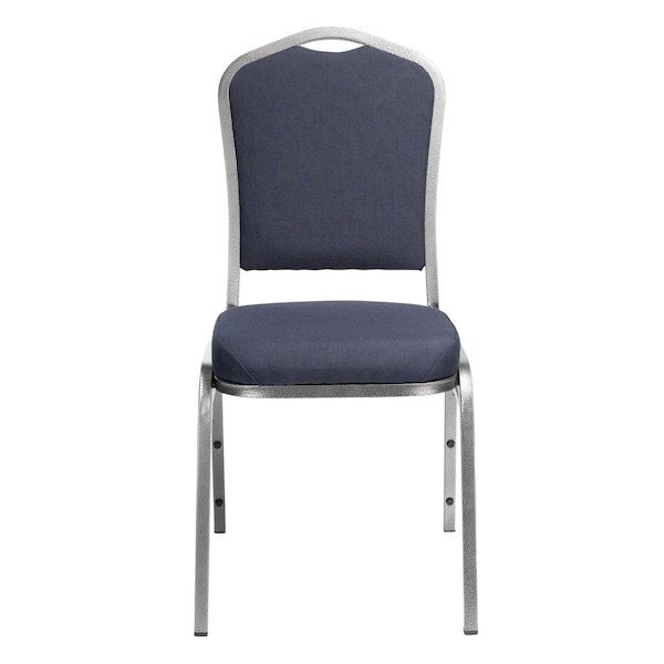 National Public Seating Deluxe Fabric Upholstered Stack Chair, Midnight Blue - 9354-SV