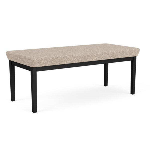 Lesro Lenox Steel 2 Seat Bench, Stone (Beige) Seat, Stone Back, 45 W 21 L 18.5 H, Linette Vinyl Seat - LS2001