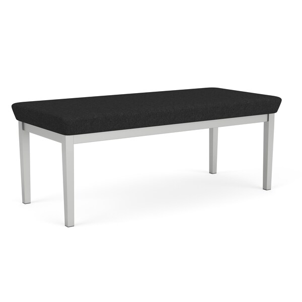 Lesro Lenox Steel 2 Seat Bench, Black Seat, Black Back, 45 W 21 L 18.5 H, Linette Vinyl Seat - LS2001