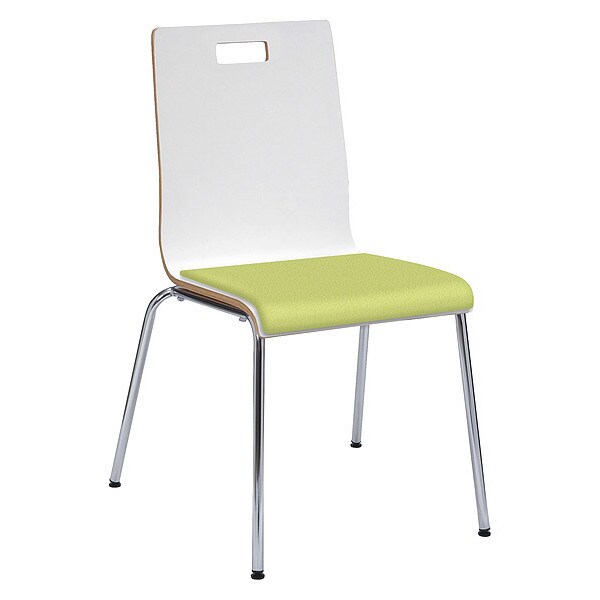 Kfi Cafe Chair, White/Green Apple - 9222-WH-GREEN APPLE