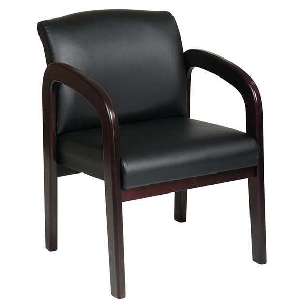 Office Star Collection: WD Visitors Chair, Black Seat, Black Back, 23" W 25-1/2" L 33-1/2" H, Fixed, Fabric Seat - WD383-U6