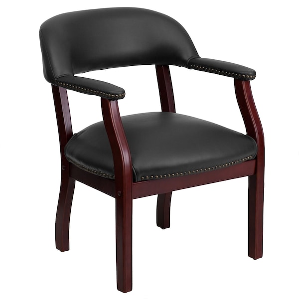 Flash Furniture Traditional Luxurious Conference Chair, Black Back, 24 in W 27" L 31-1/2" H, Upholstered Straight - B-Z105-BLACK-GG
