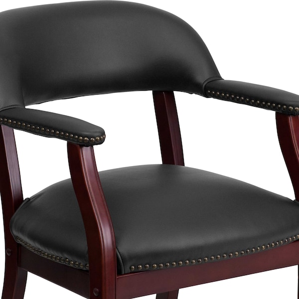 Flash Furniture Traditional Luxurious Conference Chair, Black Back, 24 in W 27" L 31-1/2" H, Upholstered Straight - B-Z105-BLACK-GG