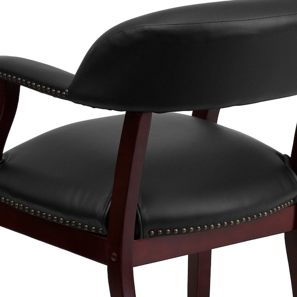 Flash Furniture Traditional Luxurious Conference Chair, Black Back, 24 in W 27" L 31-1/2" H, Upholstered Straight - B-Z105-BLACK-GG