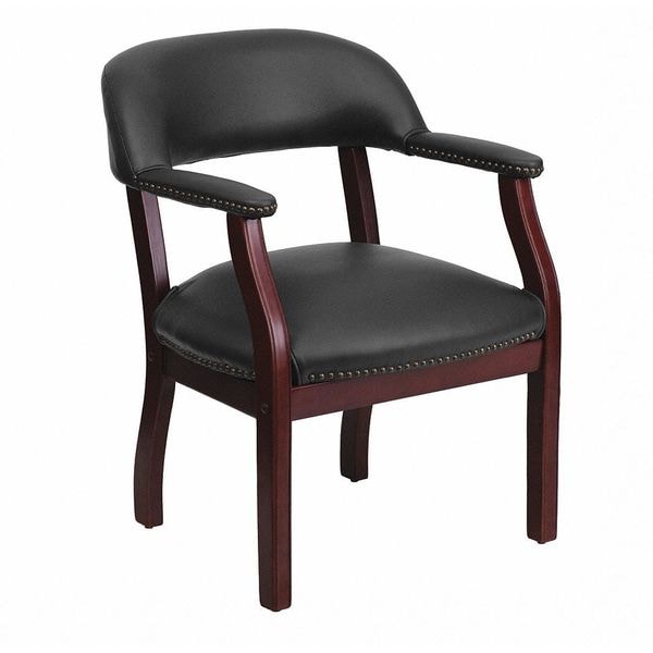 Flash Furniture Traditional Luxurious Conference Chair, Black Back, 24 in W 27" L 31-1/2" H, Upholstered Straight - B-Z105-BLACK-GG