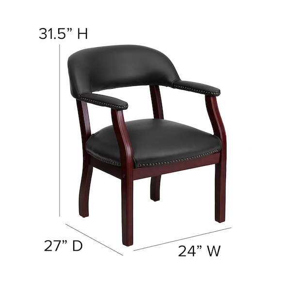 Flash Furniture Traditional Luxurious Conference Chair, Black Back, 24 in W 27" L 31-1/2" H, Upholstered Straight - B-Z105-BLACK-GG