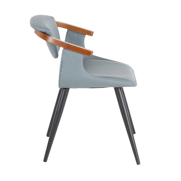 Lumisource Oracle Chair in Black Metal and Grey Faux Leather - CH-ORACLE BKGY