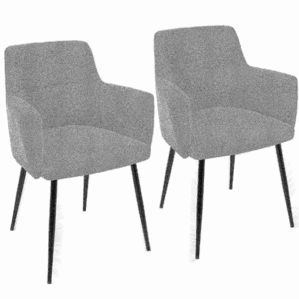 Lumisource Andrew Dining/Accent Chair in Black with Grey Fabric, PK 2 - CH-ANDRW BK+GY2
