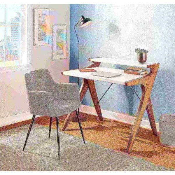 Lumisource Andrew Dining/Accent Chair in Black with Grey Fabric, PK 2 - CH-ANDRW BK+GY2
