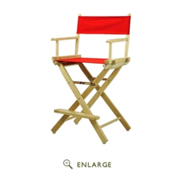 Casual Home 220-00-021-11 24 in. Directors Chair Natural Frame with Red Canvas - CA627307