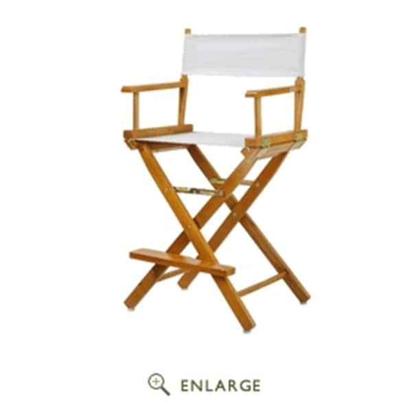 Casual Home 220-05-021-29 24 in. Directors Chair Honey Oak Frame with White Canvas - 220-05/021-29