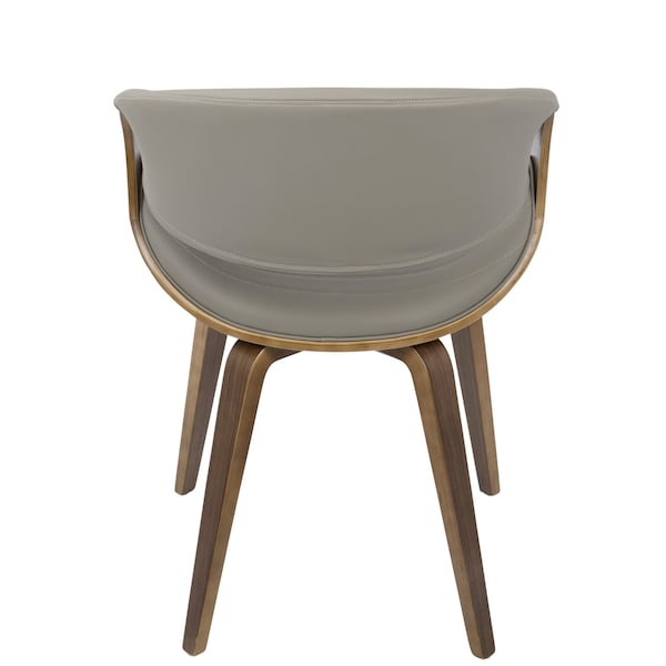 Lumisource Symphony Dining/Accent Chair in Walnut Wood and Grey Faux Leather - CH-SYMP WL+LGY