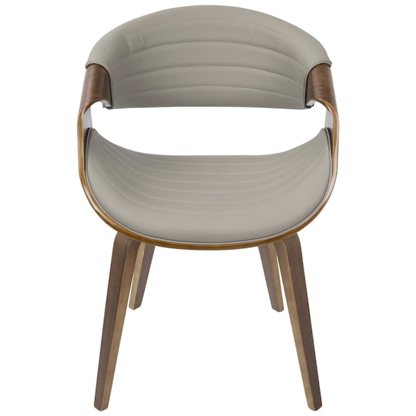 Lumisource Symphony Dining/Accent Chair in Walnut Wood and Grey Faux Leather - CH-SYMP WL+LGY