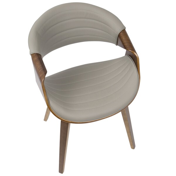 Lumisource Symphony Dining/Accent Chair in Walnut Wood and Grey Faux Leather - CH-SYMP WL+LGY