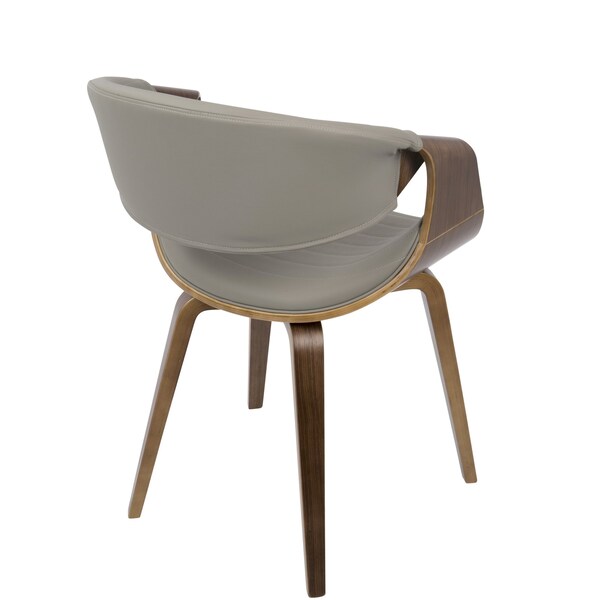 Lumisource Symphony Dining/Accent Chair in Walnut Wood and Grey Faux Leather - CH-SYMP WL+LGY