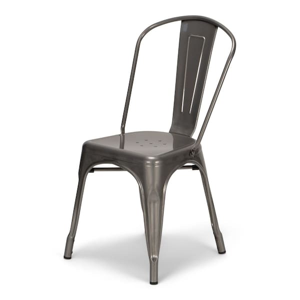 Atlas Commercial Products Titan Series Industrial Metal Chair, Clear Coat - MSC9CC