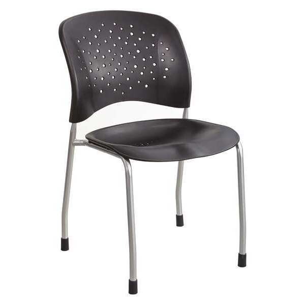 Safco Guest Chair, Black Back, 19 in W 24-1/2" L 33-1/2" H - 6805BL