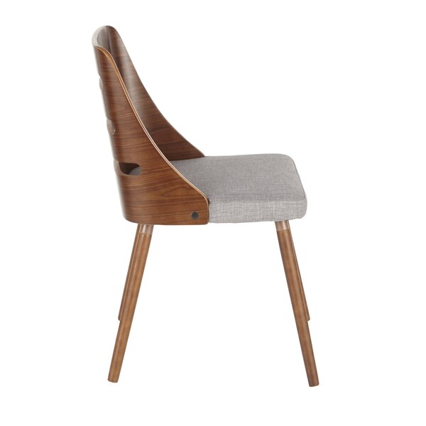 Lumisource Trevi Dining/Accent Chair in Walnut with Grey Fabric - CH-TRV WL+GY