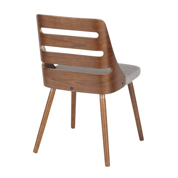 Lumisource Trevi Dining/Accent Chair in Walnut with Grey Fabric - CH-TRV WL+GY