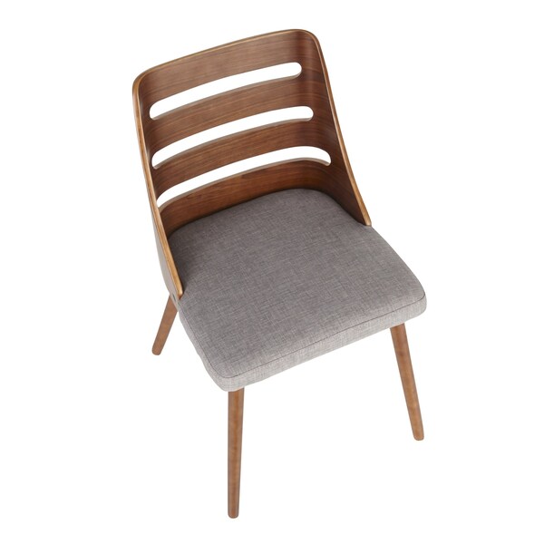 Lumisource Trevi Dining/Accent Chair in Walnut with Grey Fabric - CH-TRV WL+GY
