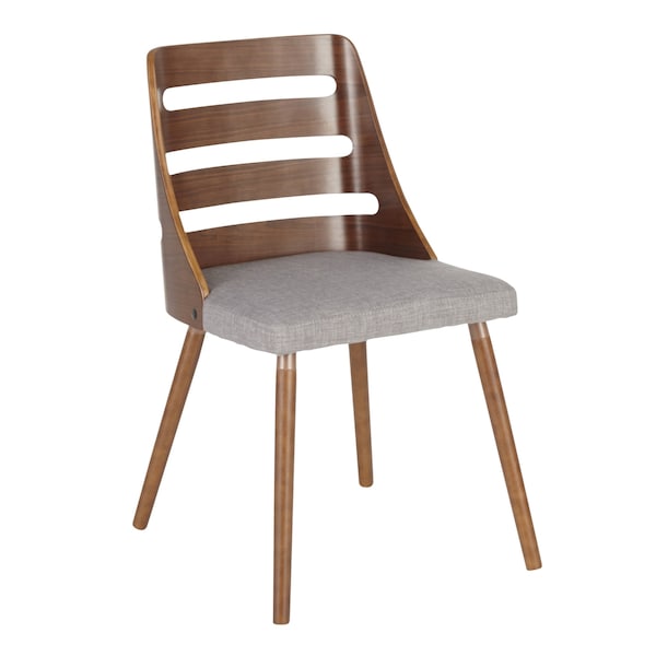 Lumisource Trevi Dining/Accent Chair in Walnut with Grey Fabric - CH-TRV WL+GY