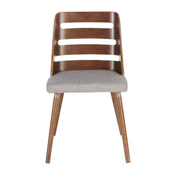 Lumisource Trevi Dining/Accent Chair in Walnut with Grey Fabric - CH-TRV WL+GY
